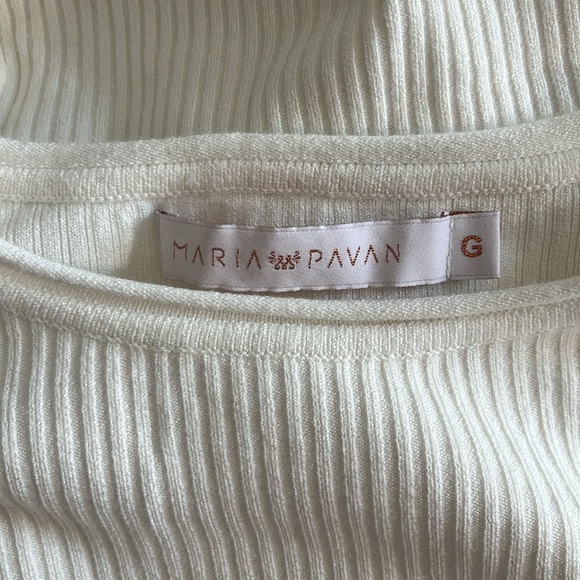 Maria pavan white sweater size g puff sleeve - Picture 11 of 12